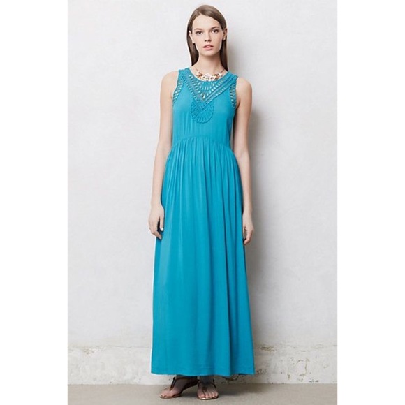 Anthropologie Mermaid Macrame Day Maxi Dress Sz M - Picture 2 of 8